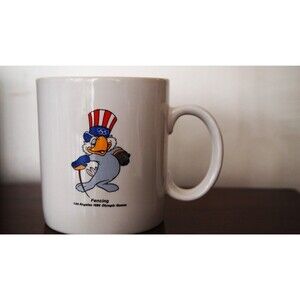 Vintage Sam The Olympic Eagle Fencing 1984 Olympic Games Los Angeles Coffee Mug